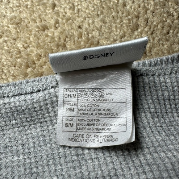 Vintage Disney Store Grumpy Dwarf Pajama Set Womens Sz Small/Medium Gray Thermal - Picture 9 of 11